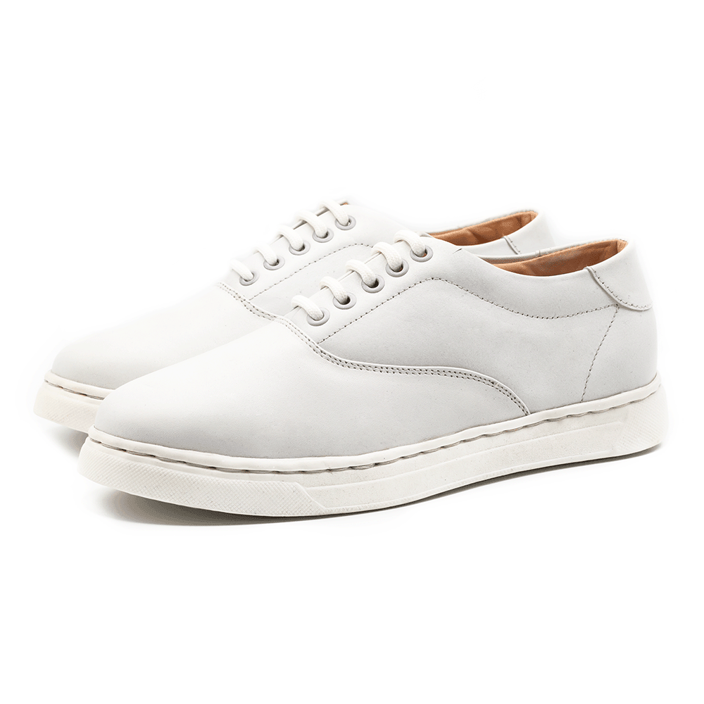 White Leather Sneaker | White | WLS-22W (Clearance Sale) - Walrus Lifestyle