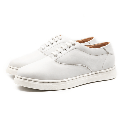 White Leather Sneaker | White | WLS-22W (Clearance Sale) - Walrus Lifestyle