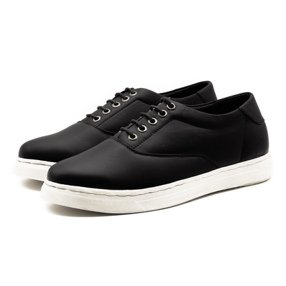 Black Leather Sneaker | WLS-22B (Clearance Sale) - Walrus Lifestyle