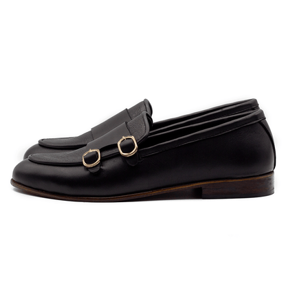 Double Monk Strap | Black | WLM-31B - Walrus Lifestyle