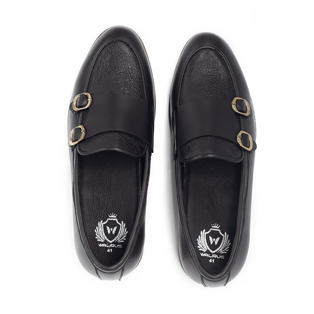 Double Monk Strap | Black | WLM-31B - Walrus Lifestyle