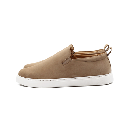 Velvet Suede Leather Sneaker| Cream | WLS-4LB - Walrus Lifestyle